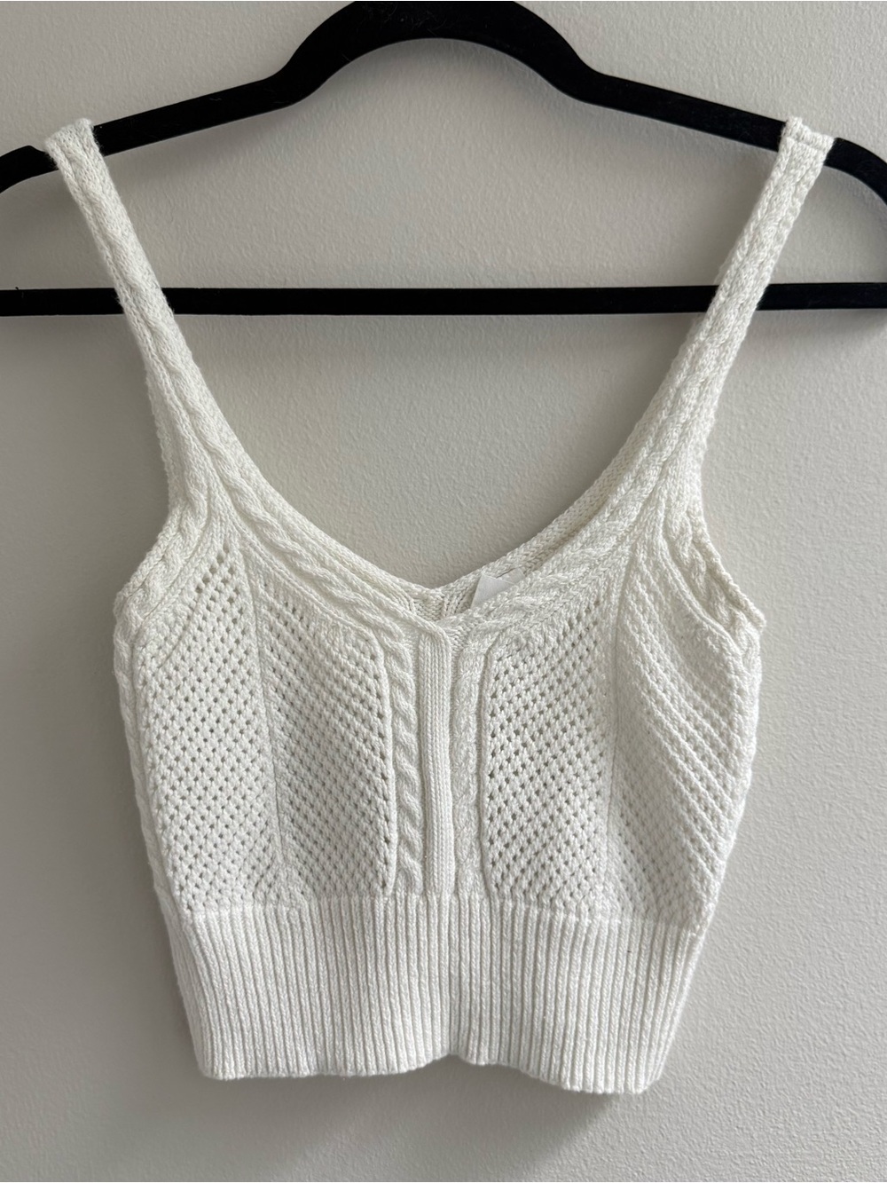 Pacsun Me to We White Knit Cropped Tank Top